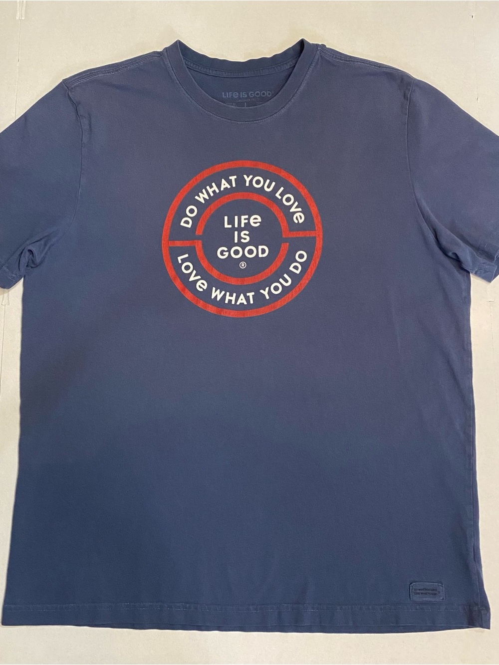 Life is Good “Do What You Love” Crusher Tee – Men’s Large, Blue